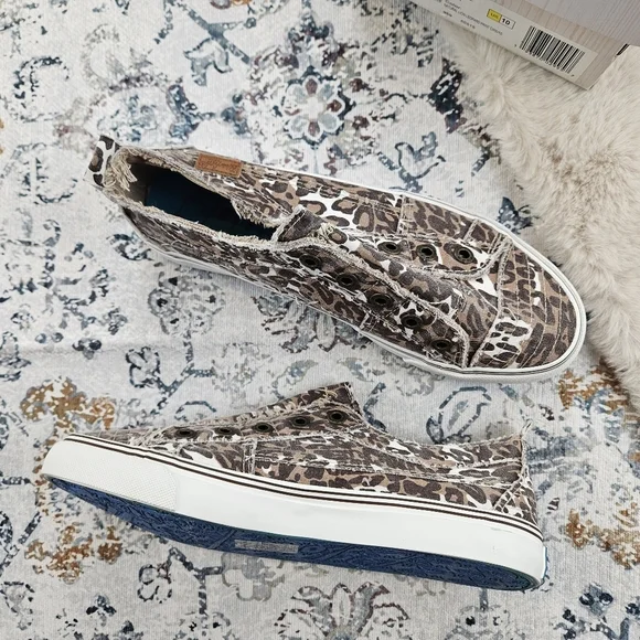 Blowfish Play Natural Lion Leopard Print Canvas Low Top Sneaker Women US 10 - Picture 3 of 9